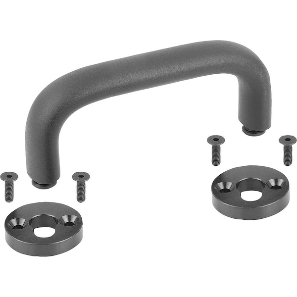 Pull Handle Oval, Removable A=100, L=135, D=M05X16, H=58, Aluminum Black Comp:Steel, Black Oxidized